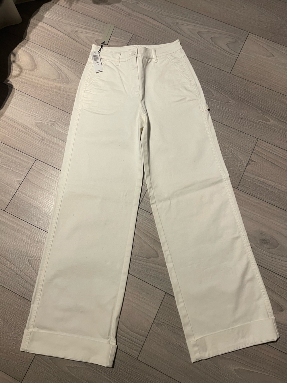 Aritzia Wide-Leg Pants in Off-White/Cream